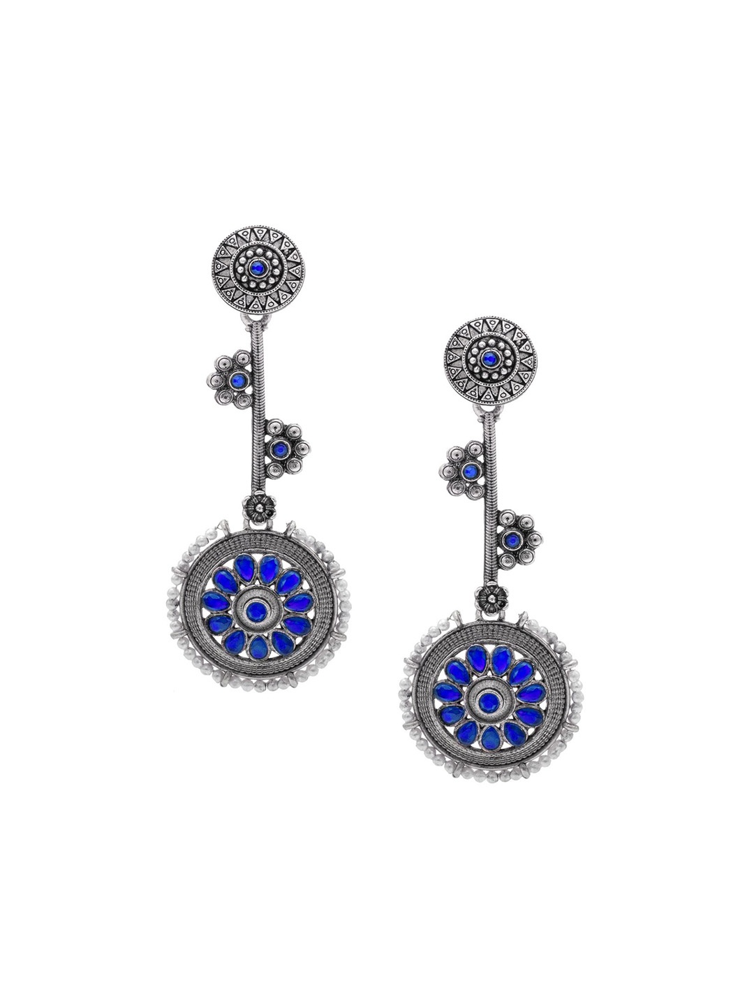 Shining Jewel - By Shivansh Silver-Plated Cubic Zirconia And Kundan Studded Drop Earrings
Shining Jewel - By Shivansh Silver-Plated Cubic Zirconia And Kundan Studded Drop Earrings