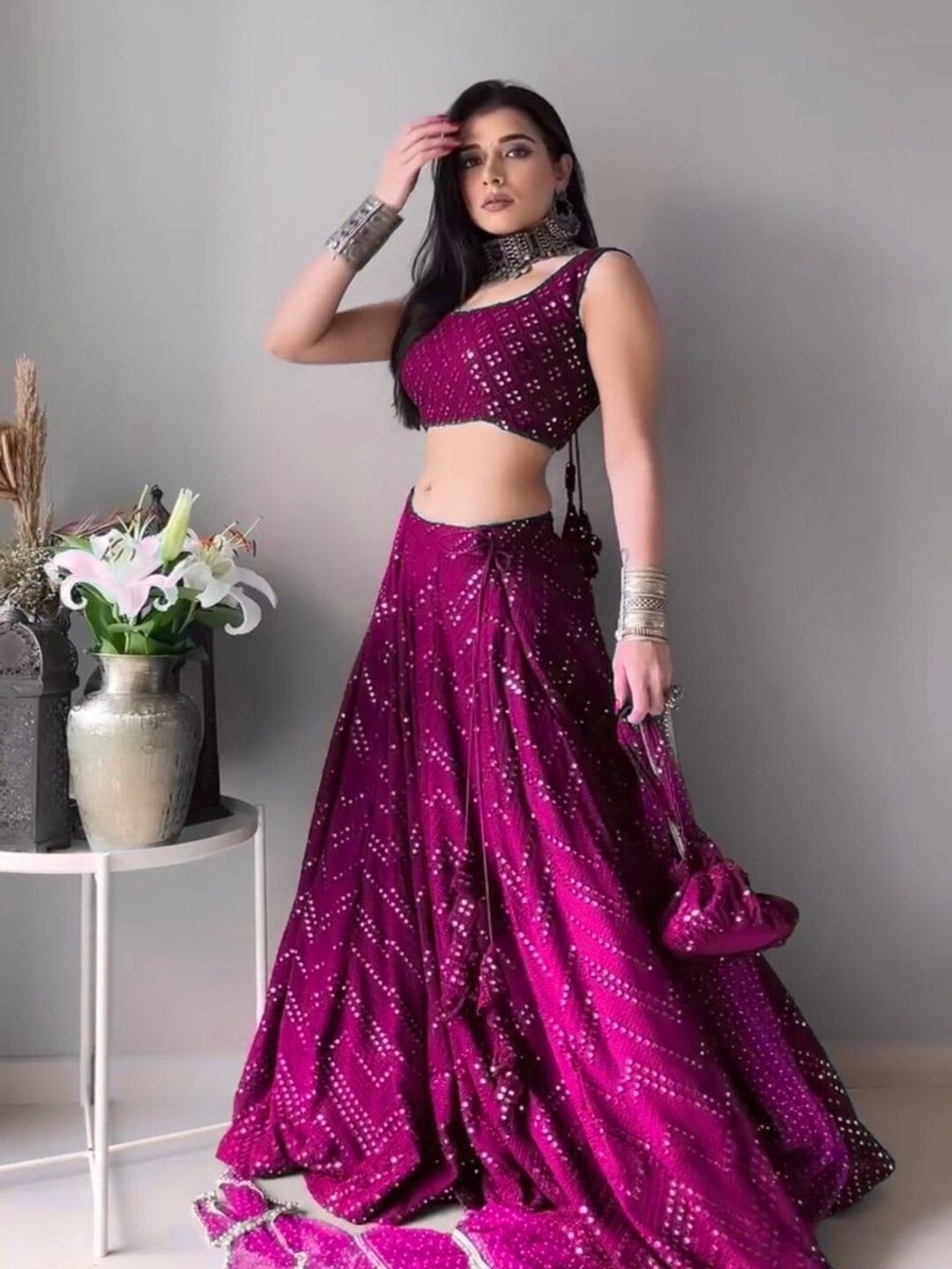 ZAALIMA FASHION Embroidered Semi-Stitched Lehenga & Unstitched Blouse With Dupatta, Purple
ZAALIMA FASHION Embroidered Semi-Stitched Lehenga & Unstitched Blouse With Dupatta, Purple