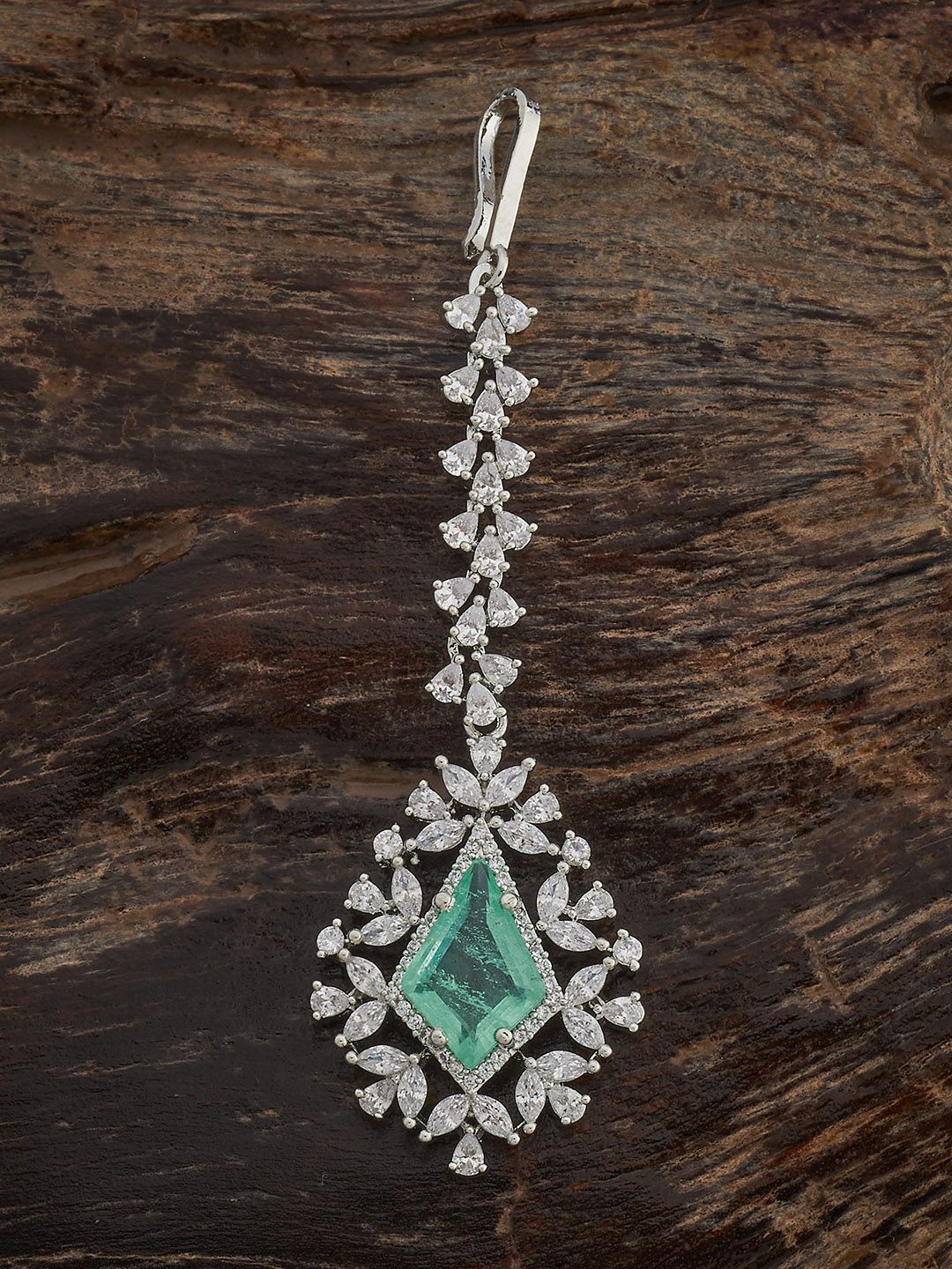 Kushal's Fashion Jewellery Mint Rhodium-Plated Cubic Zircon Maang Tikka Head Jewellery, Silver
Kushal's Fashion Jewellery Mint Rhodium-Plated Cubic Zircon Maang Tikka Head Jewellery, Silver
