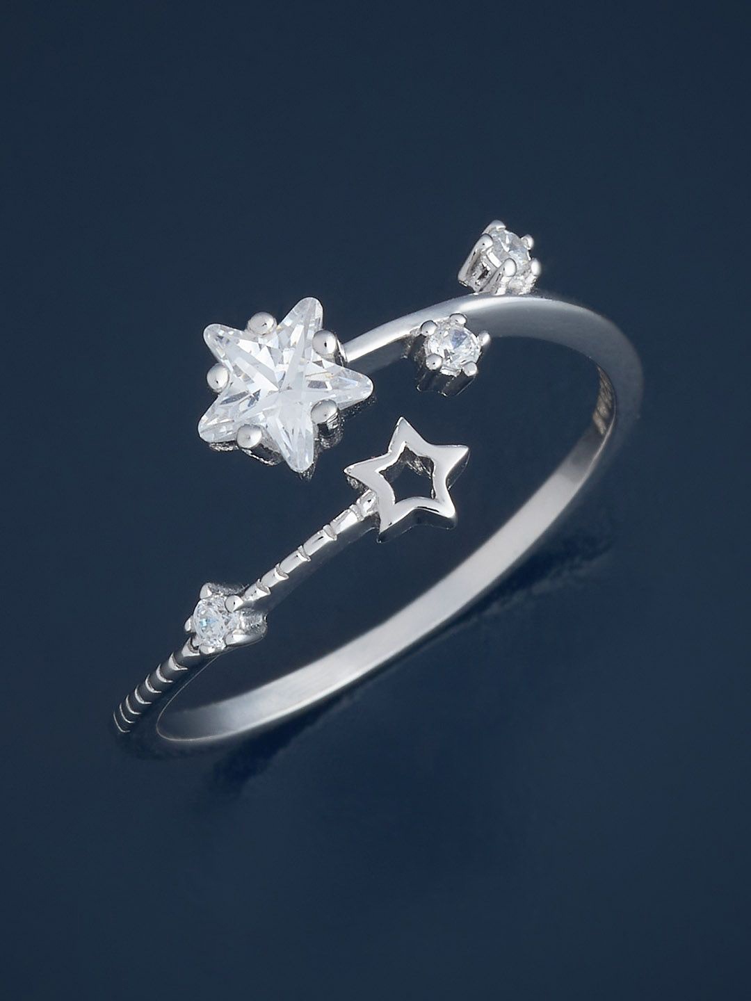Kushal's Fashion Jewellery Sterling Silver Rhodium-Plated Cubic Zirconia Temple Finger Ring
Kushal's Fashion Jewellery Sterling Silver Rhodium-Plated Cubic Zirconia Temple Finger Ring