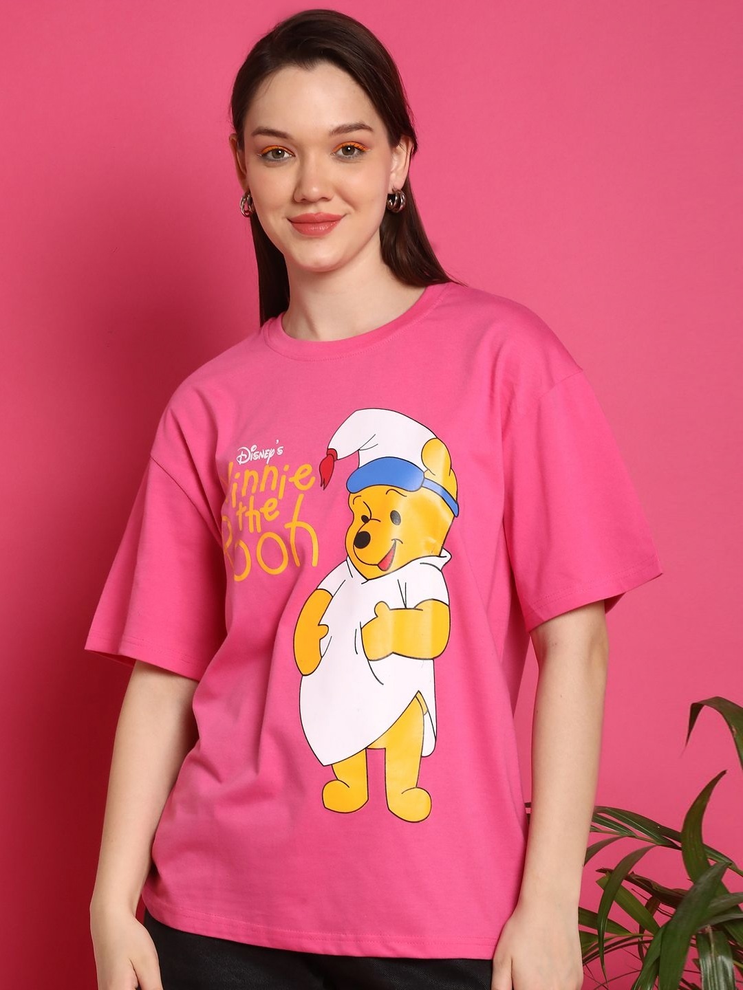Dreambe Women Winnie The Pooh Graphic Printed Round Neck Cotton Oversized T-shirt, Pink
Dreambe Women Winnie The Pooh Graphic Printed Round Neck Cotton Oversized T-shirt, Pink