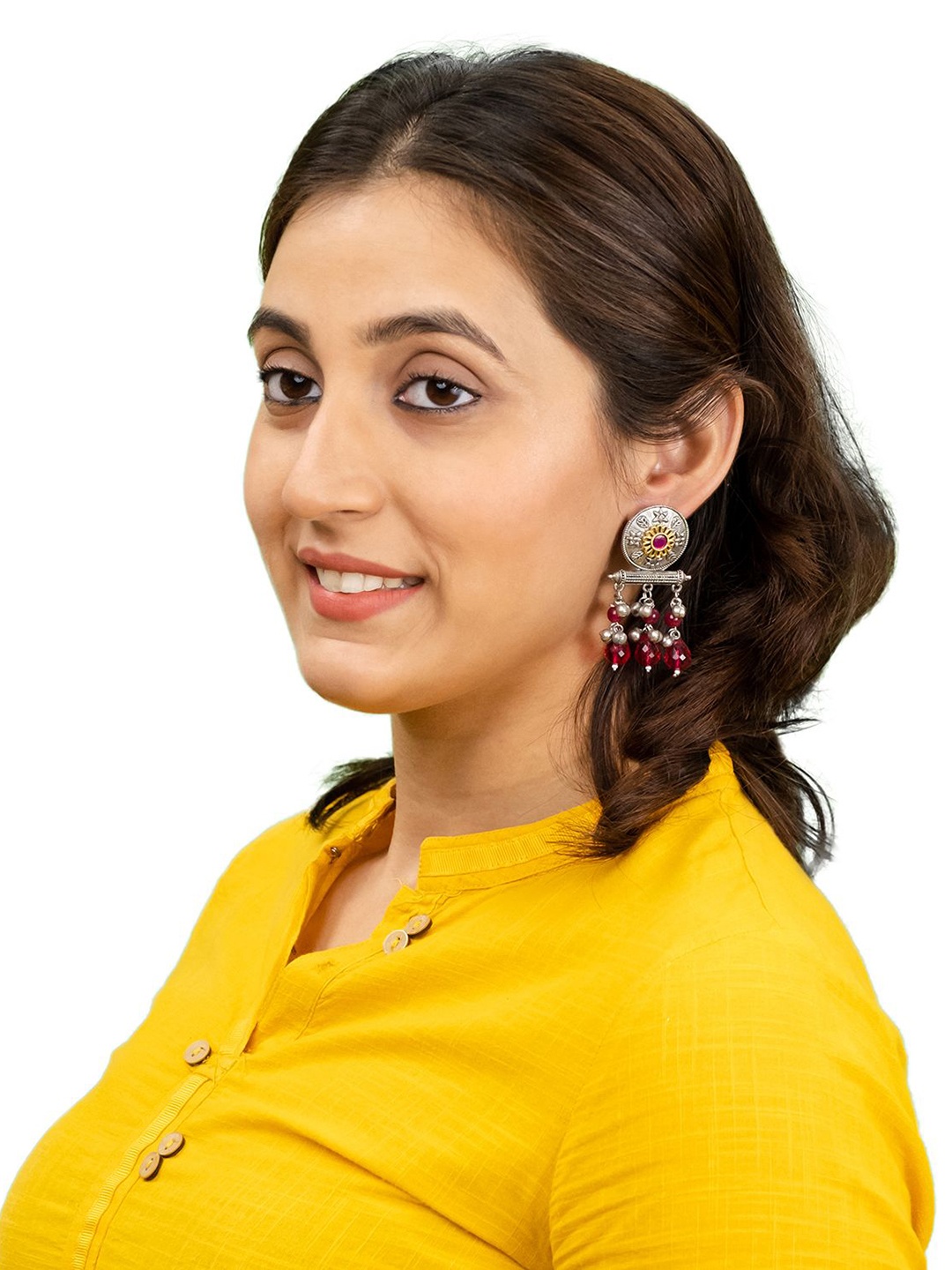 Shining Jewel - By Shivansh Silver-Plated Artificial Beaded Contemporary Drop Earrings
Shining Jewel - By Shivansh Silver-Plated Artificial Beaded Contemporary Drop Earrings