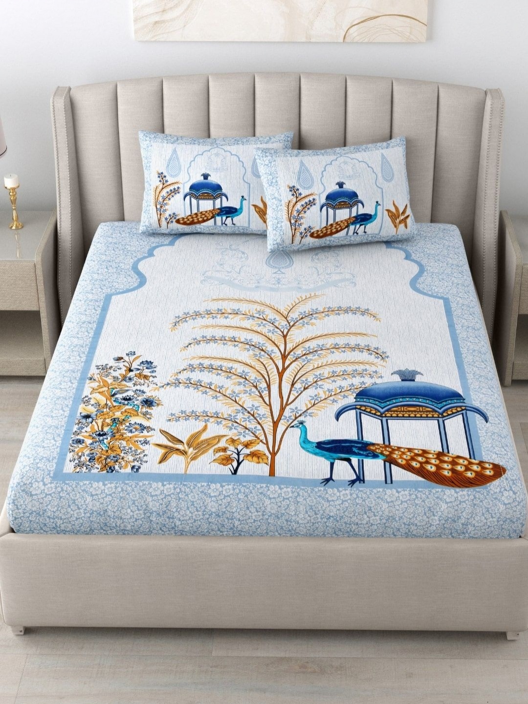 BED-SHEET.COM Blue & Yellow Floral Printed Cotton 180 TC King Bedsheet Set 2.28 m x 2.74 m
BED-SHEET.COM Blue & Yellow Floral Printed Cotton 180 TC King Bedsheet Set 2.28 m x 2.74 m