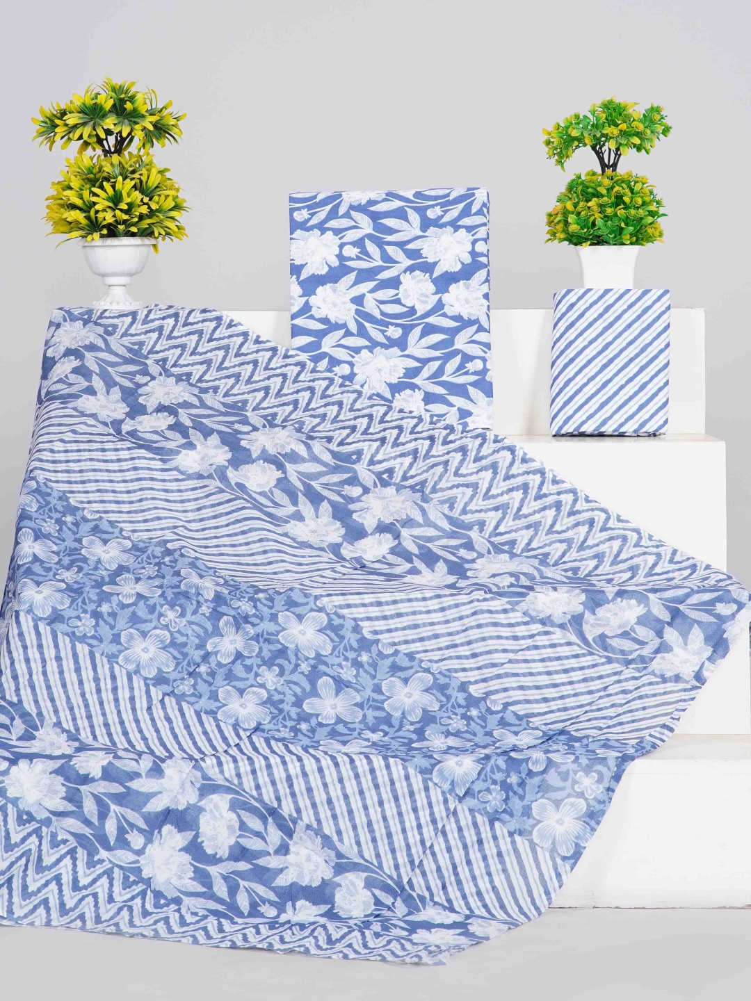 clothonus Floral Printed Hand Block Pure Cotton Unstitched Dress Material, Blue
clothonus Floral Printed Hand Block Pure Cotton Unstitched Dress Material, Blue