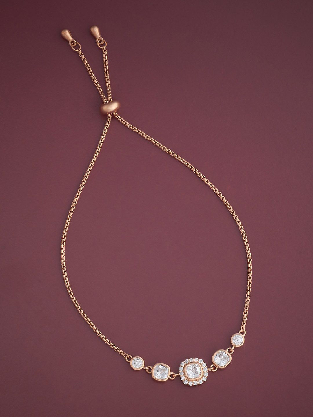 Kushal's Fashion Jewellery 92.5 Sterling Silver Rose Gold-Plated CZ Studded Link Bracelet
Kushal's Fashion Jewellery 92.5 Sterling Silver Rose Gold-Plated CZ Studded Link Bracelet
