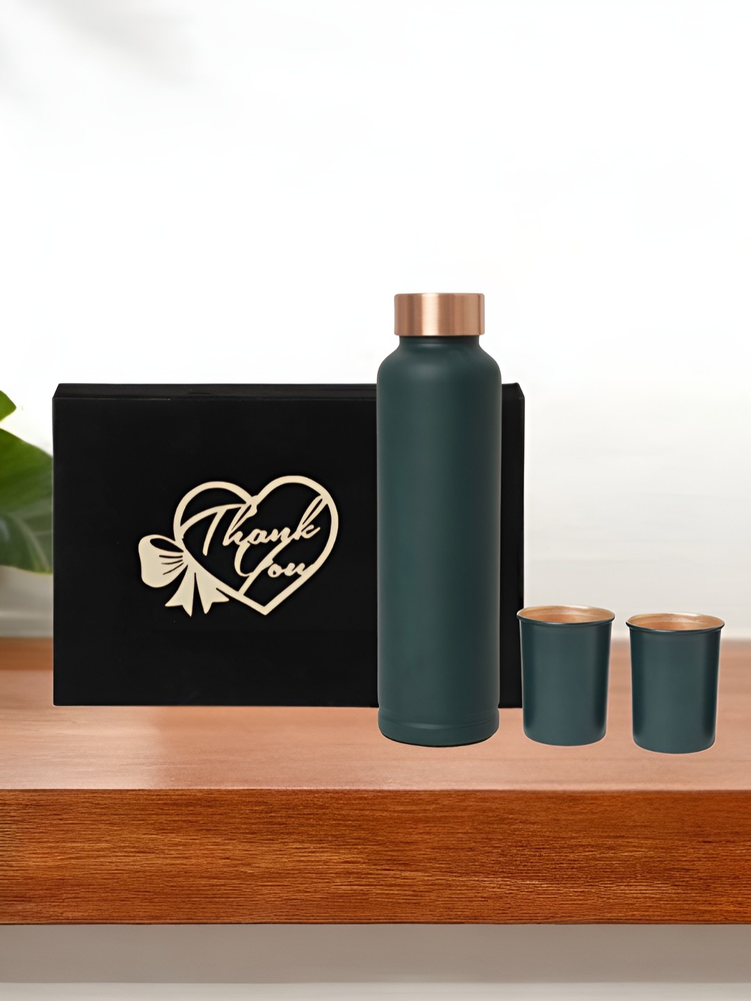 INTERNATIONAL GIFT Green 3 Pieces Pure Copper Water Bottle With Velvet Box & Bag - 950ml
INTERNATIONAL GIFT Green 3 Pieces Pure Copper Water Bottle With Velvet Box & Bag - 950ml