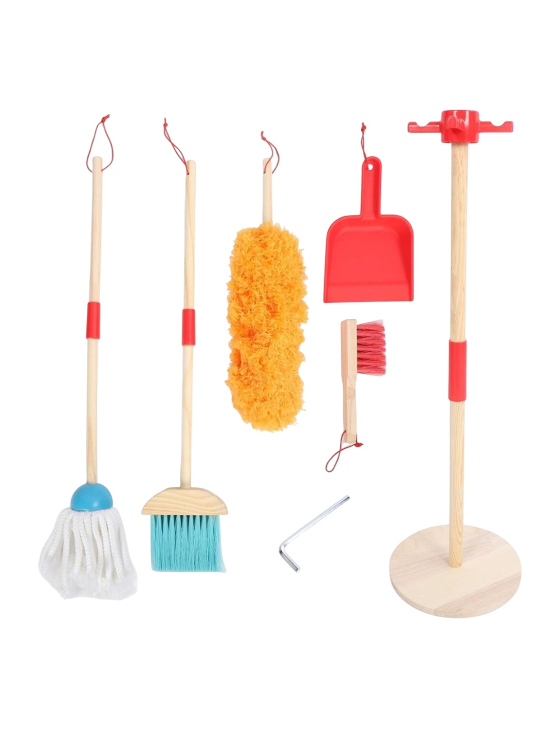 Nesta Toys 6 Pcs Wooden Cleaning Set for Kids Housework Pretend Play Broom Mop Set, Off white
Nesta Toys 6 Pcs Wooden Cleaning Set for Kids Housework Pretend Play Broom Mop Set, Off white