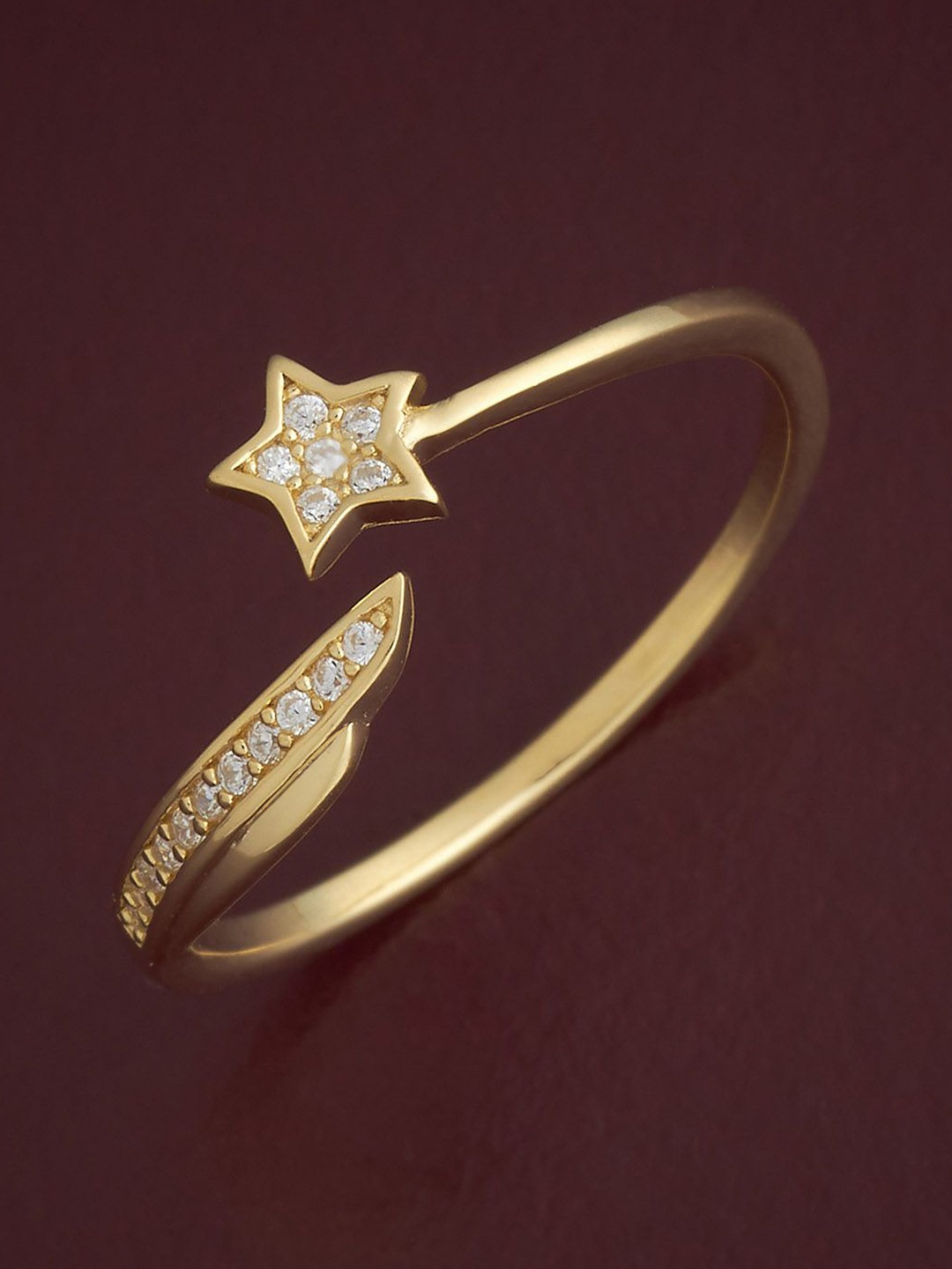 Kushal's Fashion Jewellery Sterling Silver Gold-Plated Cubic Zirconia Temple Finger Ring
Kushal's Fashion Jewellery Sterling Silver Gold-Plated Cubic Zirconia Temple Finger Ring