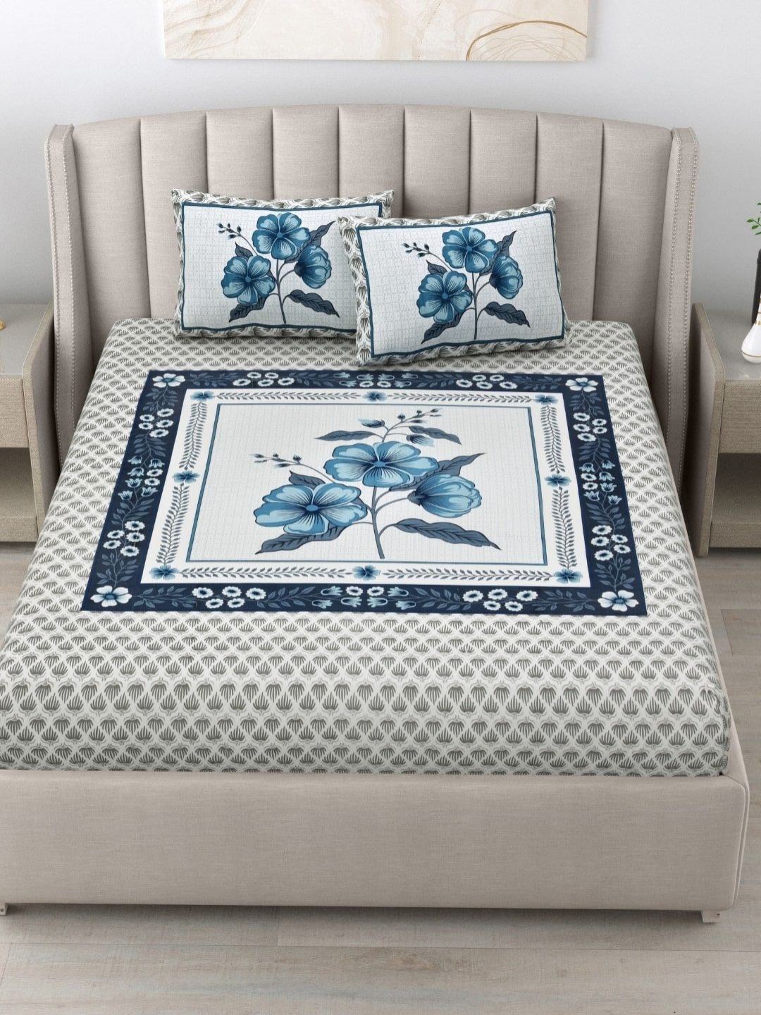 BED-SHEET.COM Blue & White Floral Printed Cotton 180 TC King Bedsheet Set 2.28 m x 2.74 m
BED-SHEET.COM Blue & White Floral Printed Cotton 180 TC King Bedsheet Set 2.28 m x 2.74 m