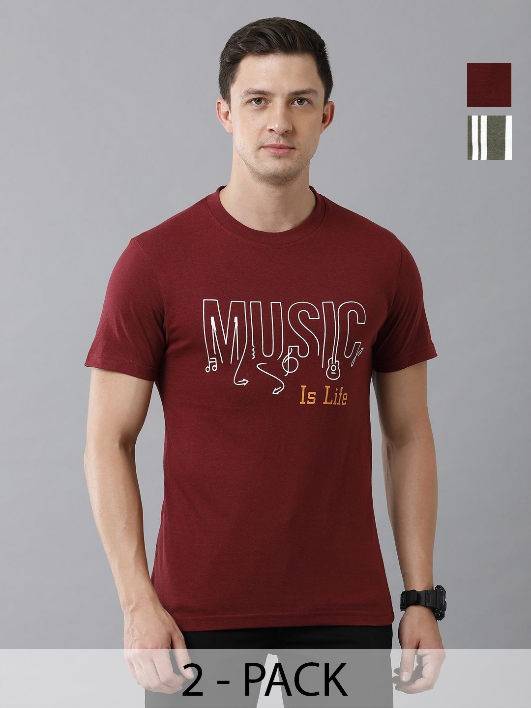 Moda Rapido Men Pack Of 2 Typography Printed Round Neck Regular Fit Cotton T-shirts, Red
Moda Rapido Men Pack Of 2 Typography Printed Round Neck Regular Fit Cotton T-shirts, Red