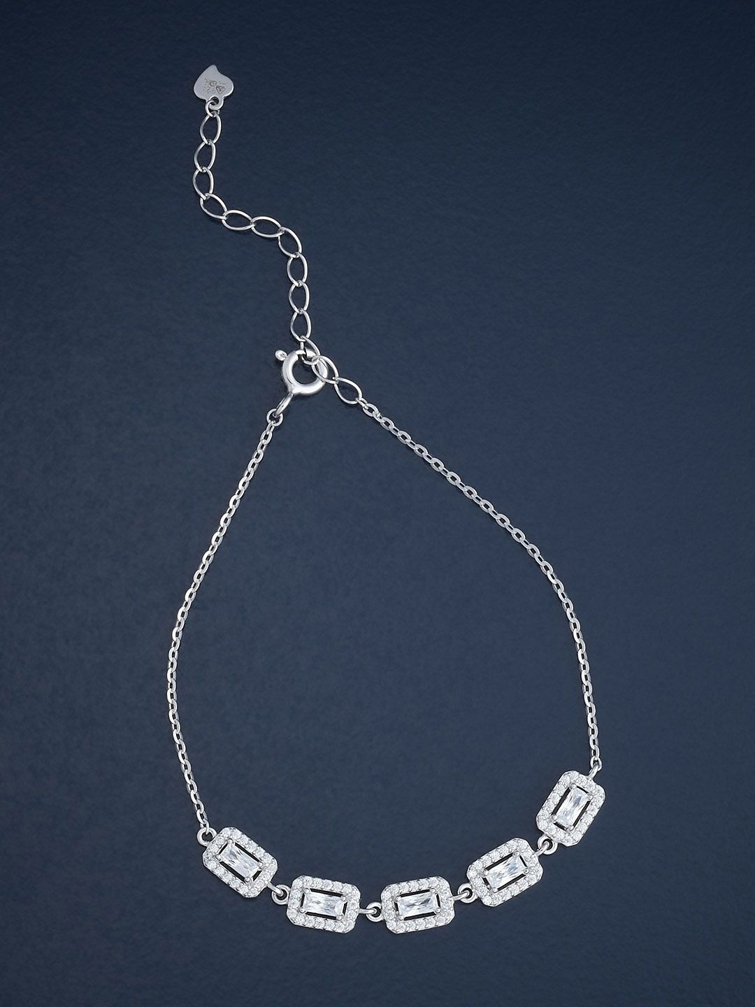 Kushal's Fashion Jewellery Women 92.5 Sterling Silver Rhodium-Plated CZ Link Bracelet
Kushal's Fashion Jewellery Women 92.5 Sterling Silver Rhodium-Plated CZ Link Bracelet