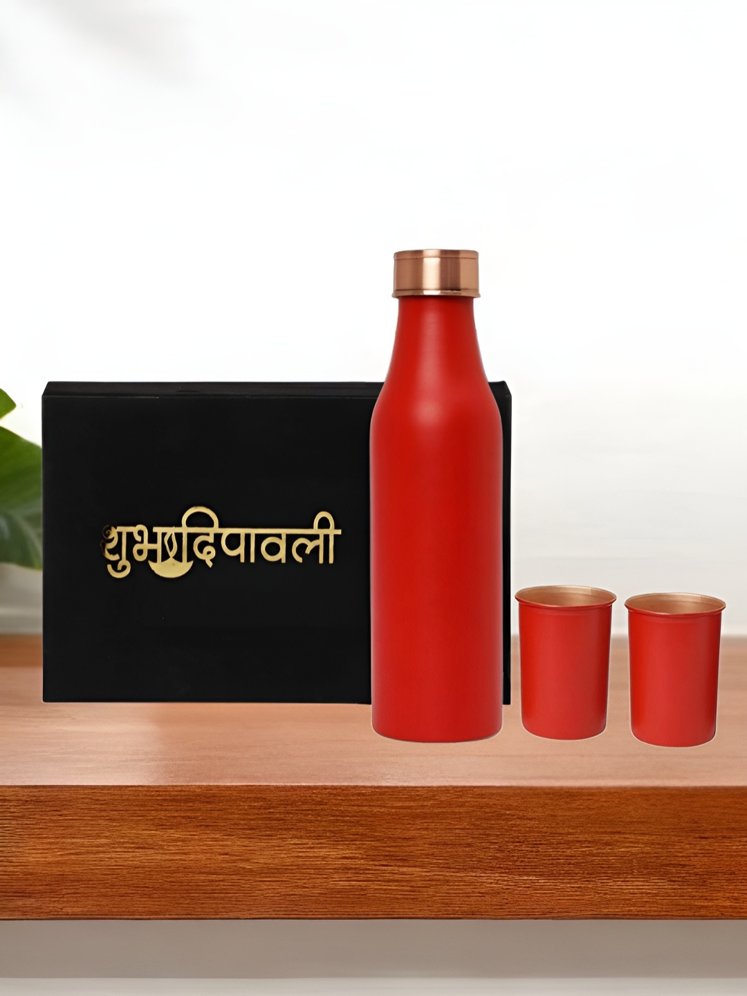 INTERNATIONAL GIFT Red 3 Pieces Pure Copper Single Water Bottle With Glass Set-950 ml
INTERNATIONAL GIFT Red 3 Pieces Pure Copper Single Water Bottle With Glass Set-950 ml