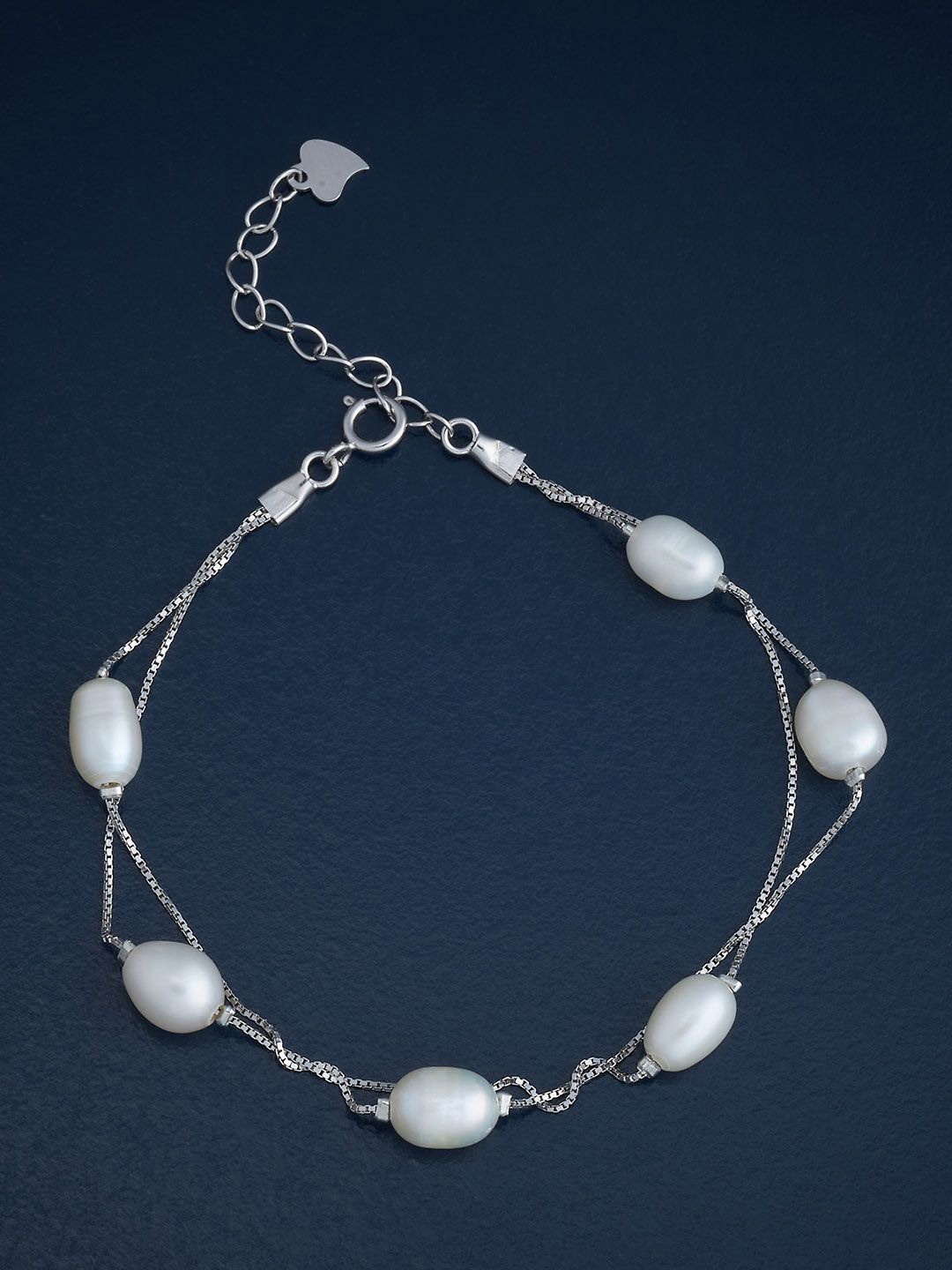 Kushal's Fashion Jewellery 92.5 Sterling Silver Rhodium-Plated CZ Studded Link Bracelet
Kushal's Fashion Jewellery 92.5 Sterling Silver Rhodium-Plated CZ Studded Link Bracelet