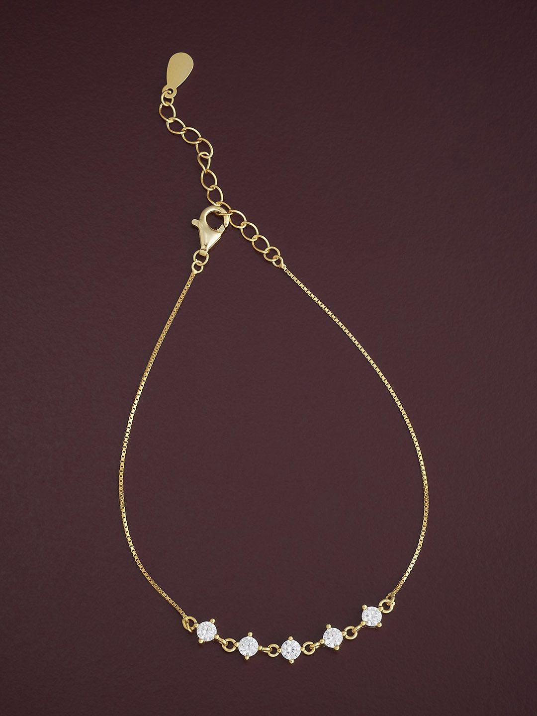 Kushal's Fashion Jewellery 92.5 Sterling Silver Gold-Plated CZ Studded Link Bracelet
Kushal's Fashion Jewellery 92.5 Sterling Silver Gold-Plated CZ Studded Link Bracelet