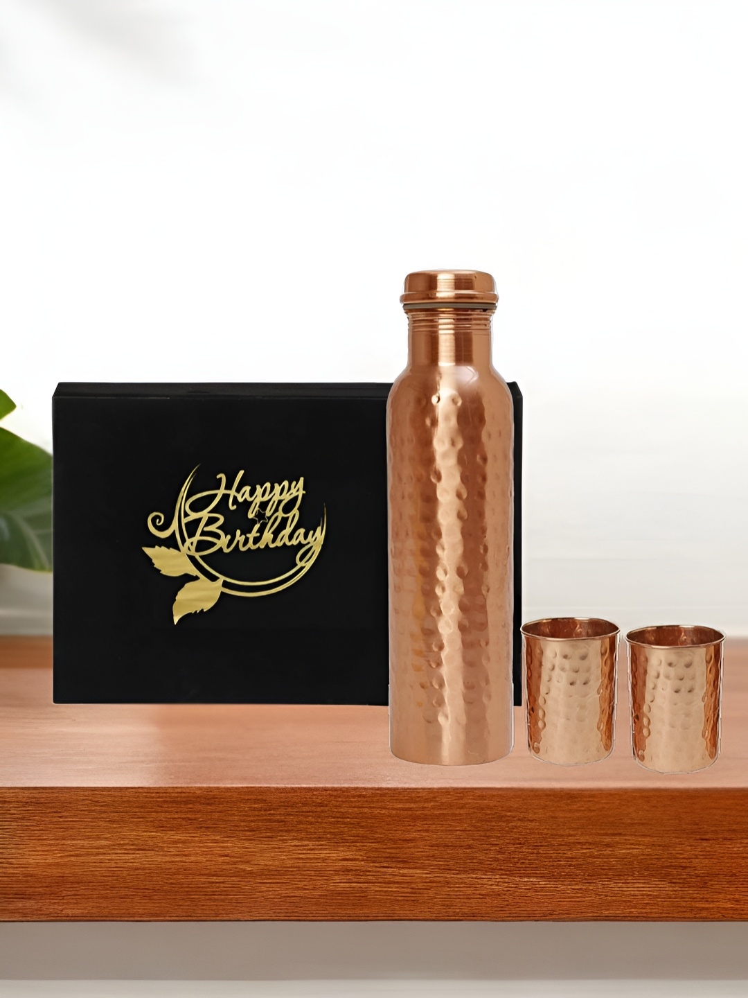 INTERNATIONAL GIFT Copper-Toned 3 Pcs Pure Copper Water Bottle & Glass Set With Velvet Box
INTERNATIONAL GIFT Copper-Toned 3 Pcs Pure Copper Water Bottle & Glass Set With Velvet Box