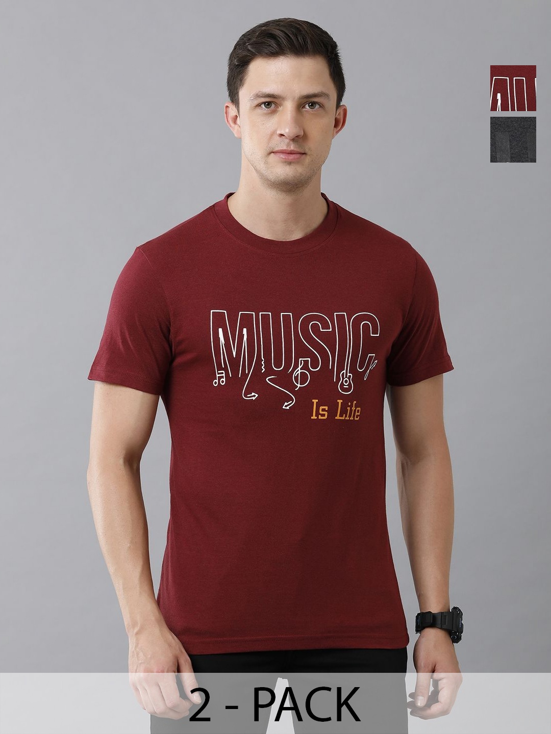 Moda Rapido Men Pack Of 2 Typography Printed Round Neck Regular Fit Cotton T-shirts, Maroon
Moda Rapido Men Pack Of 2 Typography Printed Round Neck Regular Fit Cotton T-shirts, Maroon