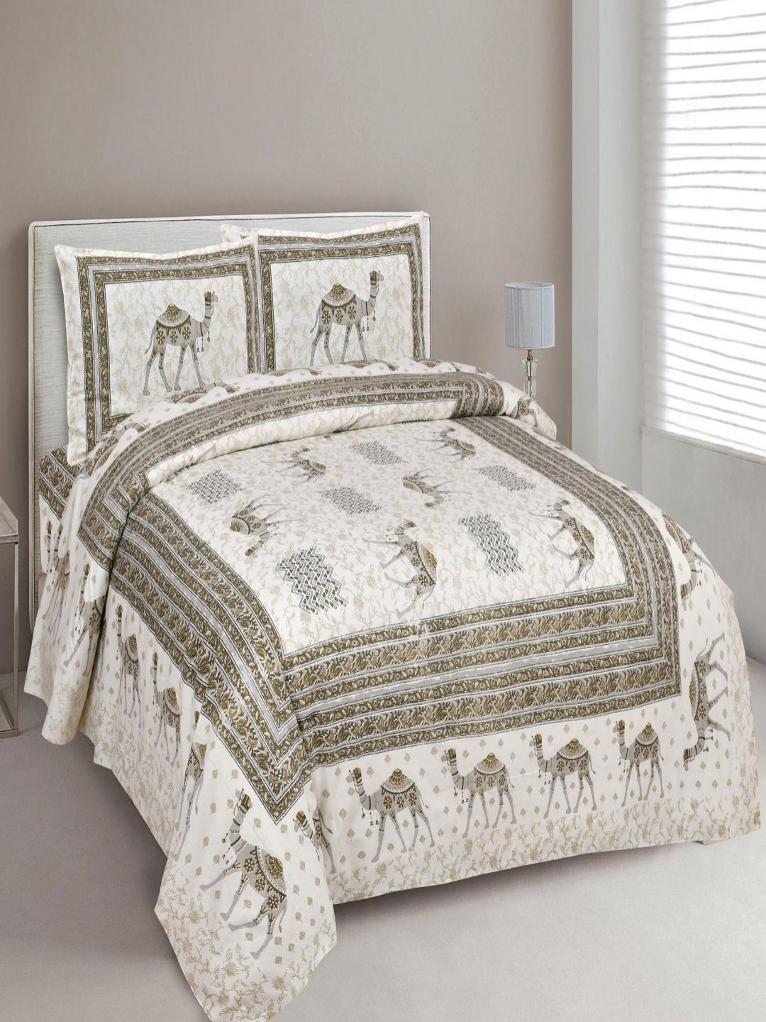 Myntra Elegant Homes Grey Floral Pure Cotton 180 TC King Bedsheet Set- 2.74 m x 2.54 m
Myntra Elegant Homes Grey Floral Pure Cotton 180 TC King Bedsheet Set- 2.74 m x 2.54 m