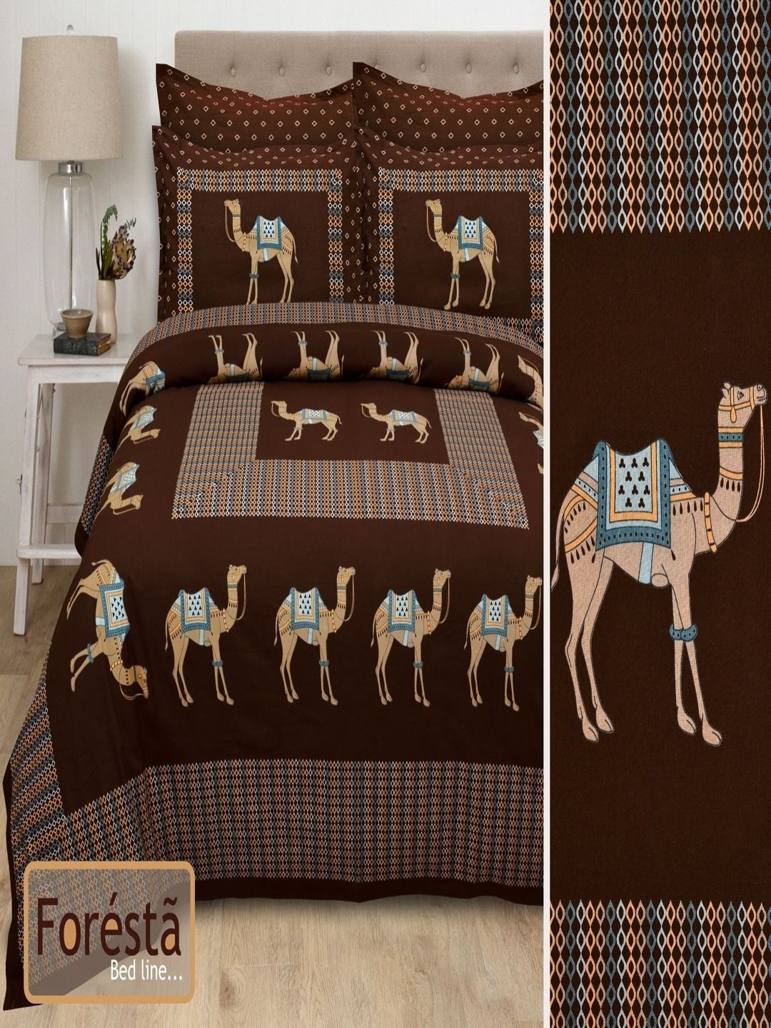 Myntra Elegant Homes Brown Printed Pure Cotton 144 TC King Bedsheet Set- 2.74 m x 2.54 m
Myntra Elegant Homes Brown Printed Pure Cotton 144 TC King Bedsheet Set- 2.74 m x 2.54 m