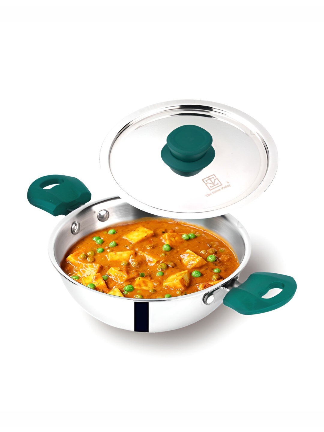 The Indus Valley Silver-Toned & Green Dishwasher Safe Tri-Ply Stainless Steel Cookware Set
The Indus Valley Silver-Toned & Green Dishwasher Safe Tri-Ply Stainless Steel Cookware Set