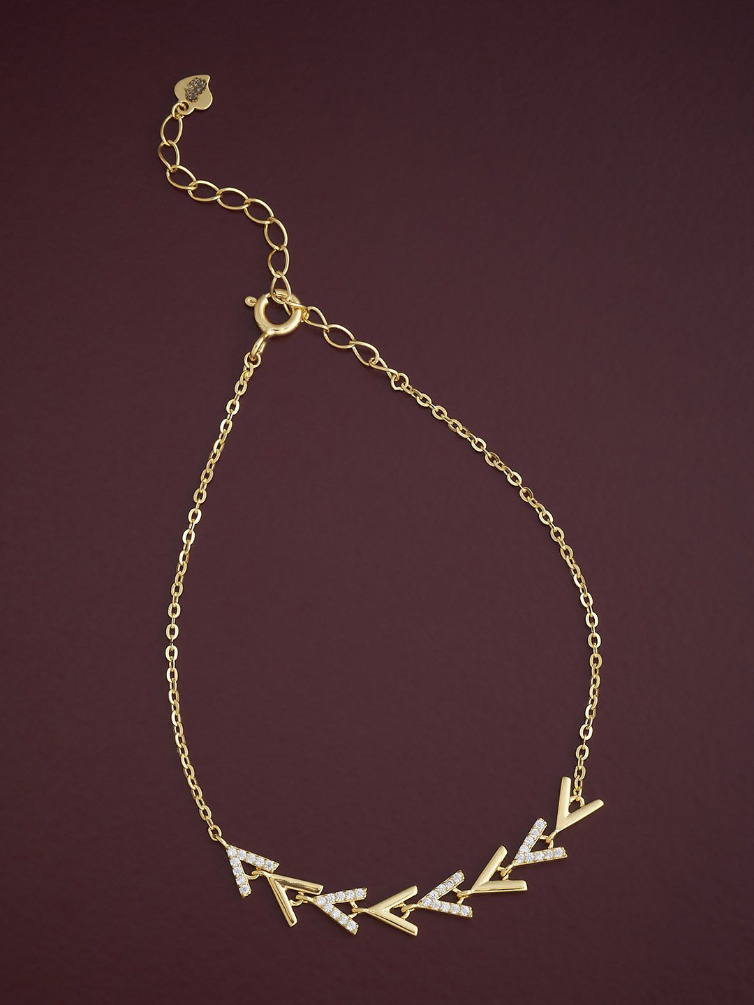 Kushal's Fashion Jewellery 92.5 Sterling Silver Gold-Plated CZ Studded Link Bracelet
Kushal's Fashion Jewellery 92.5 Sterling Silver Gold-Plated CZ Studded Link Bracelet