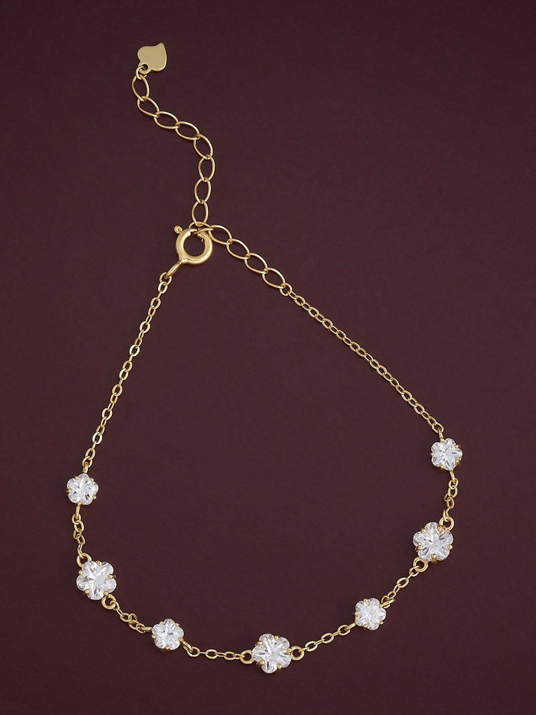Kushal's Fashion Jewellery 92.5 Sterling Silver Cubic Zirconia Gold-Plated Link Bracelet
Kushal's Fashion Jewellery 92.5 Sterling Silver Cubic Zirconia Gold-Plated Link Bracelet