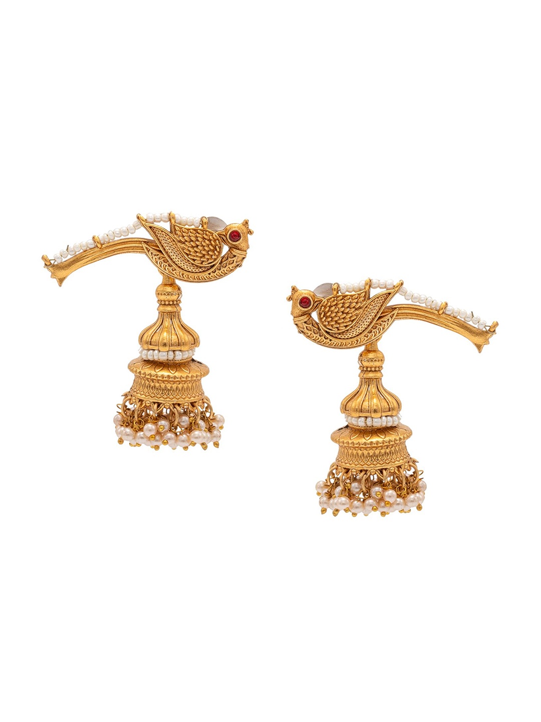 Shining Jewel - By Shivansh Gold -Plated Kundan Studded And Pearls Beaded Jhumkas
Shining Jewel - By Shivansh Gold -Plated Kundan Studded And Pearls Beaded Jhumkas