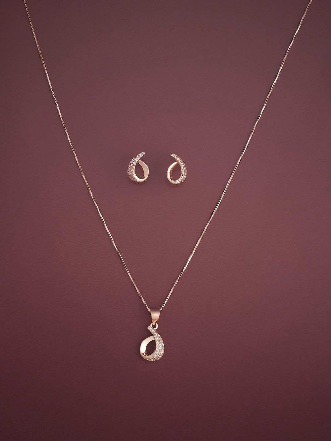 Kushal's Fashion Jewellery 92.5 Silver Rose Gold-Plated CZ-Studded Jewellery Set
Kushal's Fashion Jewellery 92.5 Silver Rose Gold-Plated CZ-Studded Jewellery Set