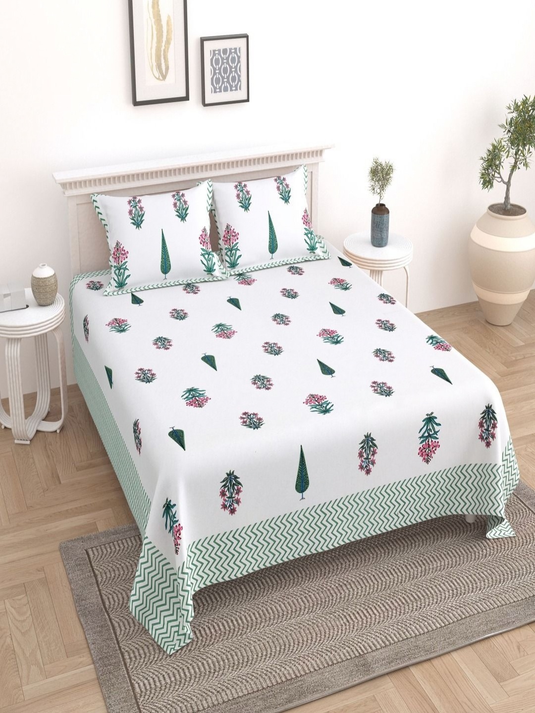 Myntra Elegant Homes White Printed Pure Cotton 180 TC King Bedsheet Set 2.74 m x 2.54 m
Myntra Elegant Homes White Printed Pure Cotton 180 TC King Bedsheet Set 2.74 m x 2.54 m