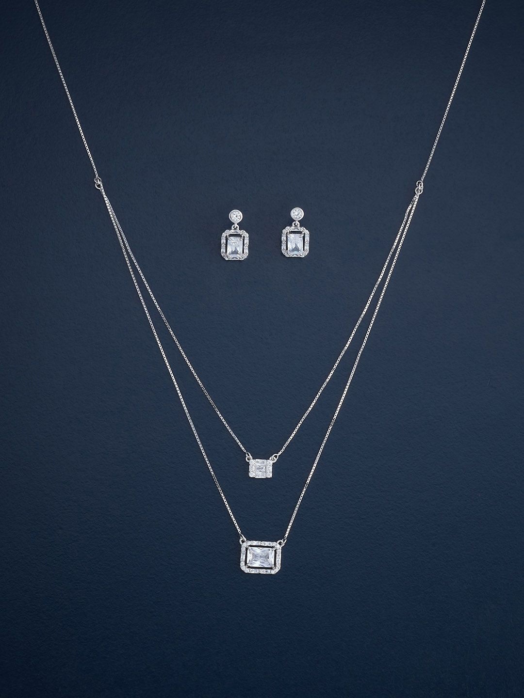 Kushal's Fashion Jewellery 92.5 Sterling Silver Rhodium-Plated CZ Layered Jewellery Set
Kushal's Fashion Jewellery 92.5 Sterling Silver Rhodium-Plated CZ Layered Jewellery Set
