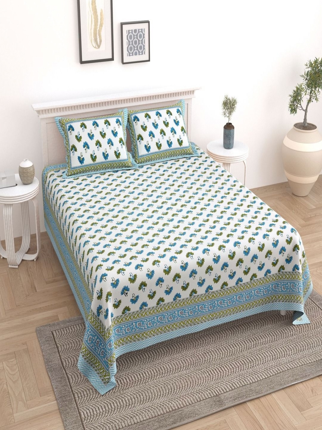 Myntra Elegant Homes White Printed Pure Cotton 180 TC King Bedsheet Set 2.74 m x 2.54 m
Myntra Elegant Homes White Printed Pure Cotton 180 TC King Bedsheet Set 2.74 m x 2.54 m