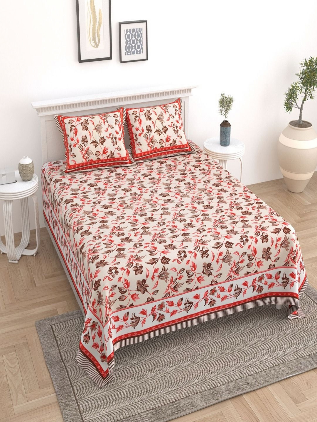 Myntra Elegant Homes Pink Printed Pure Cotton 180 TC King Bedsheet Set 2.74 m x 2.54 m, White
Myntra Elegant Homes Pink Printed Pure Cotton 180 TC King Bedsheet Set 2.74 m x 2.54 m, White