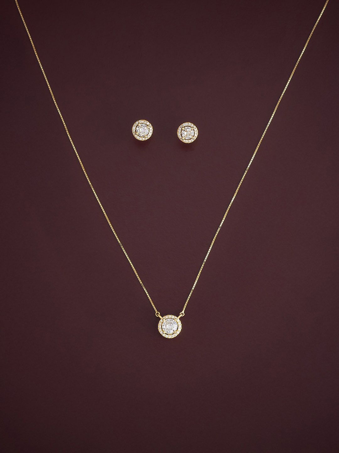 Kushal's Fashion Jewellery Sterling Silver Gold-Plated Cubic Zirconia-Studded Jewellery Set
Kushal's Fashion Jewellery Sterling Silver Gold-Plated Cubic Zirconia-Studded Jewellery Set