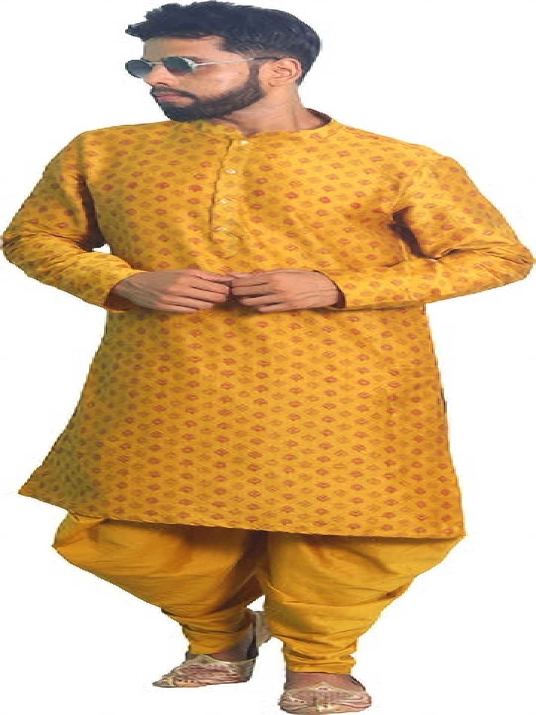 House of Aqss Ethnic Motifs Woven Design Mandarin Collar Straight Kurta With Dhoti Pants, Yellow
House of Aqss Ethnic Motifs Woven Design Mandarin Collar Straight Kurta With Dhoti Pants, Yellow