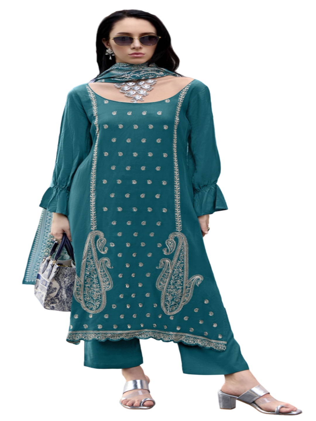 DRAVINAM Trends Paisley EmbroideredThread Work Pashmina Unstitched Dress Material, Blue
DRAVINAM Trends Paisley EmbroideredThread Work Pashmina Unstitched Dress Material, Blue