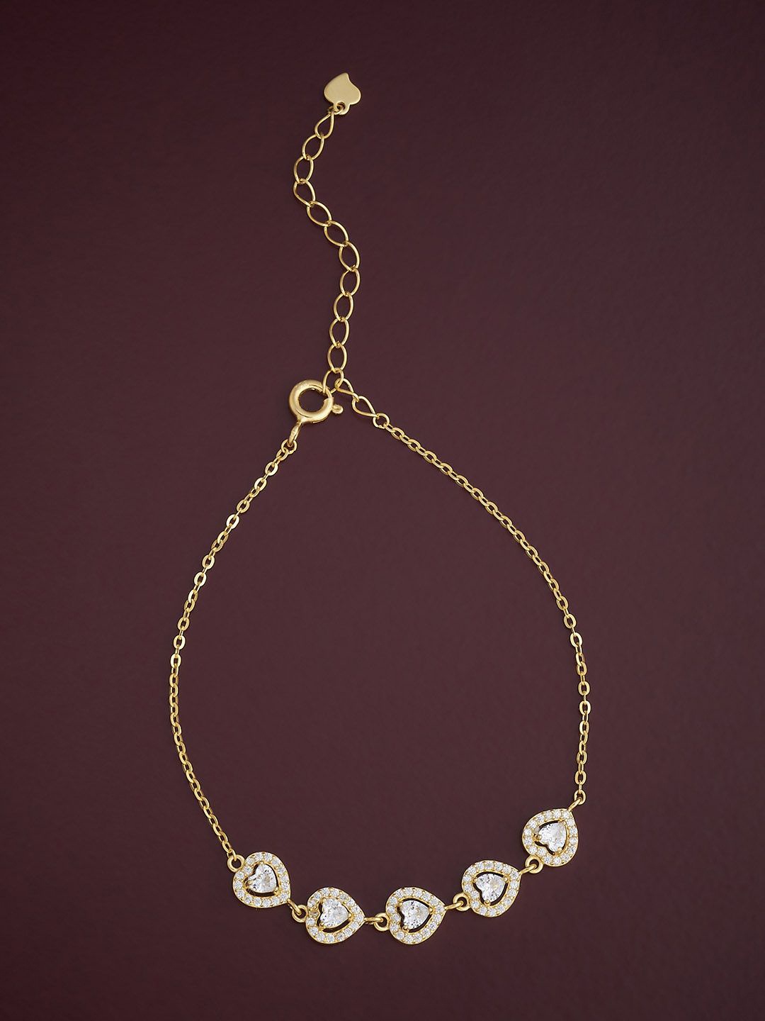 Kushal's Fashion Jewellery 92.5 Sterling Silver Gold-Plated CZ Studded Link Bracelet
Kushal's Fashion Jewellery 92.5 Sterling Silver Gold-Plated CZ Studded Link Bracelet