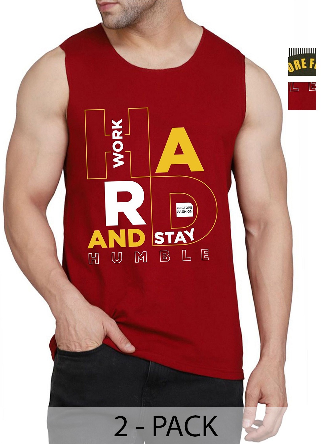 WOOSTRO Men Pack Of 2 Typography Printed Round Neck Cotton Slim Fit T-shirts, Maroon
WOOSTRO Men Pack Of 2 Typography Printed Round Neck Cotton Slim Fit T-shirts, Maroon