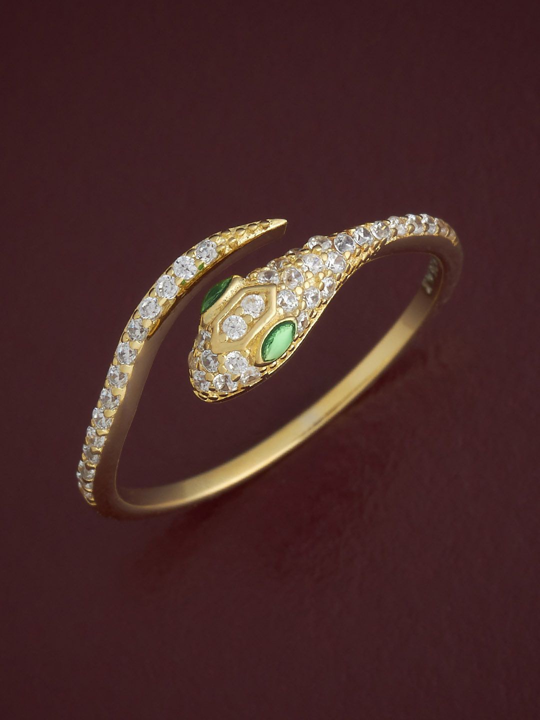 Kushal's Fashion Jewellery Sterling Silver Gold-Plated CZ Studded Temple Finger Ring
Kushal's Fashion Jewellery Sterling Silver Gold-Plated CZ Studded Temple Finger Ring
