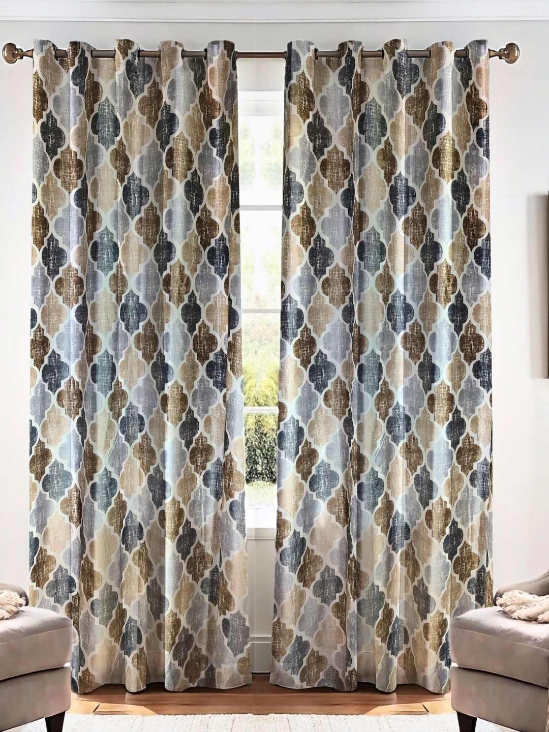 Kanodia Poly Fab Brown 2 Pieces Printed Room Darkening 65% Sunlight Block Door Curtains
Kanodia Poly Fab Brown 2 Pieces Printed Room Darkening 65% Sunlight Block Door Curtains