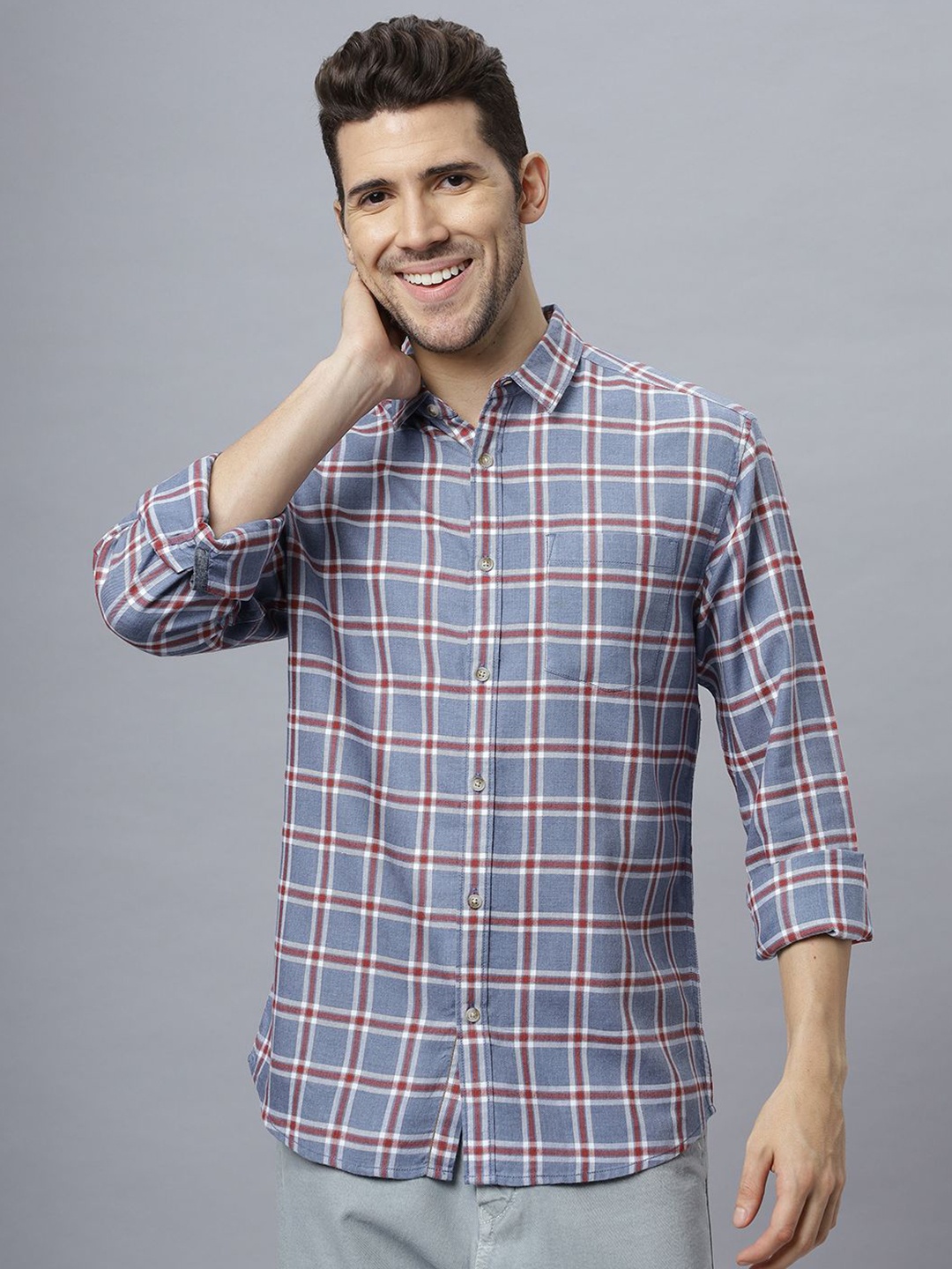NEON CHILLIE Men Regular Fit Spread Collar Tartan Checked Cotton Casual Shirt, Blue
NEON CHILLIE Men Regular Fit Spread Collar Tartan Checked Cotton Casual Shirt, Blue