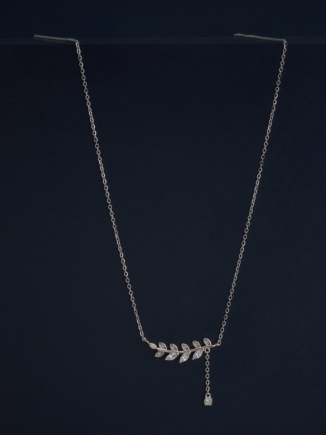 Kushal's Fashion Jewellery 92.5 Silver White Rhodium Plated Zircon Studded Pendant Chain
Kushal's Fashion Jewellery 92.5 Silver White Rhodium Plated Zircon Studded Pendant Chain