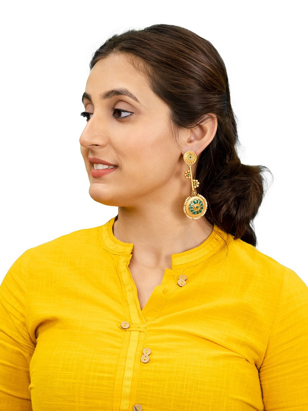 Shining Jewel -By Shivansh Gold-Plated CZ Studded & Pearls Beaded Circular Drop Earrings
Shining Jewel -By Shivansh Gold-Plated CZ Studded & Pearls Beaded Circular Drop Earrings