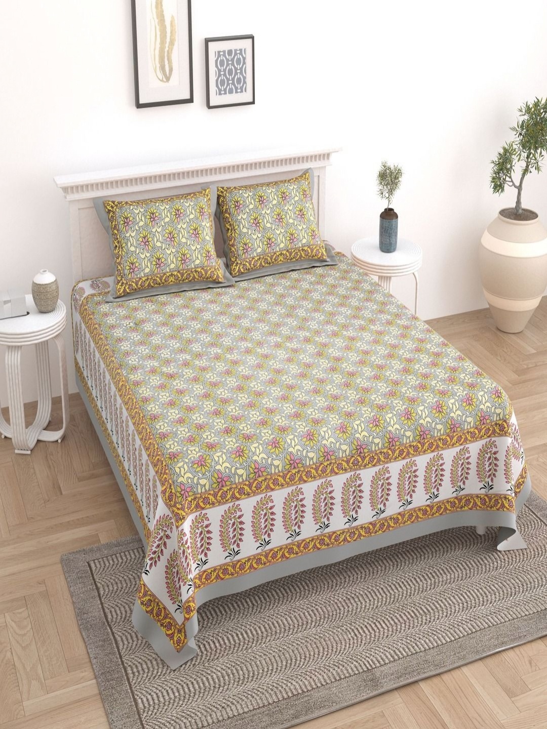 Myntra Elegant Homes Grey Printed Pure Cotton 180 TC King Bedsheet Set 2.74 m x 2.54m
Myntra Elegant Homes Grey Printed Pure Cotton 180 TC King Bedsheet Set 2.74 m x 2.54m
