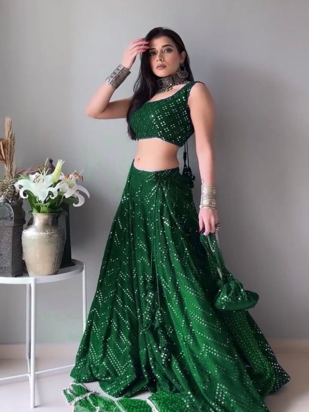 ZAALIMA FASHION Embroidered Semi-Stitched Lehenga & Unstitched Blouse With Dupatta, Green
ZAALIMA FASHION Embroidered Semi-Stitched Lehenga & Unstitched Blouse With Dupatta, Green