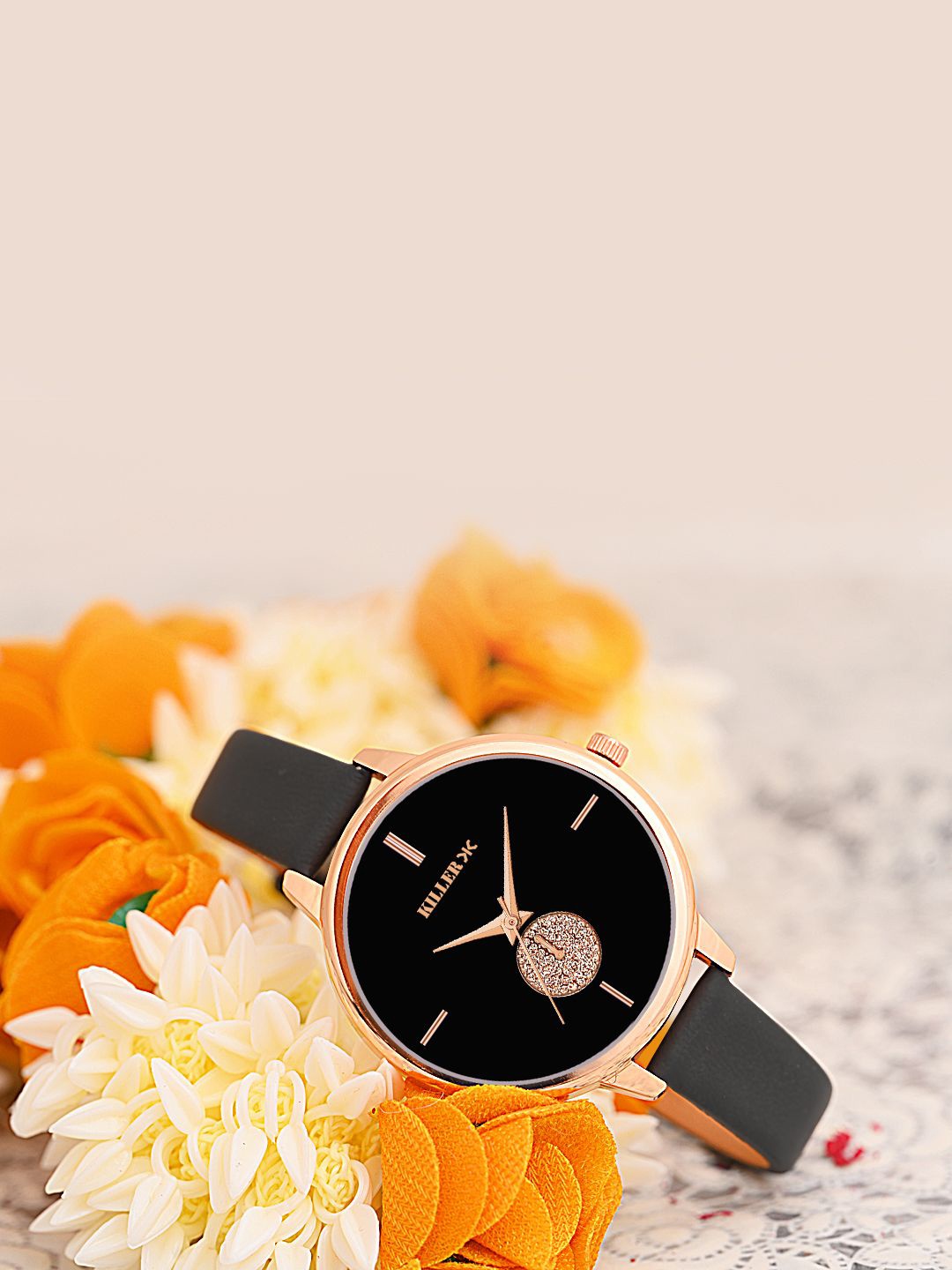 Killer Women Patterned Dial & Leather Bracelet Style Straps Analogue Watch HOBKL-124-BK, Black
Killer Women Patterned Dial & Leather Bracelet Style Straps Analogue Watch HOBKL-124-BK, Black