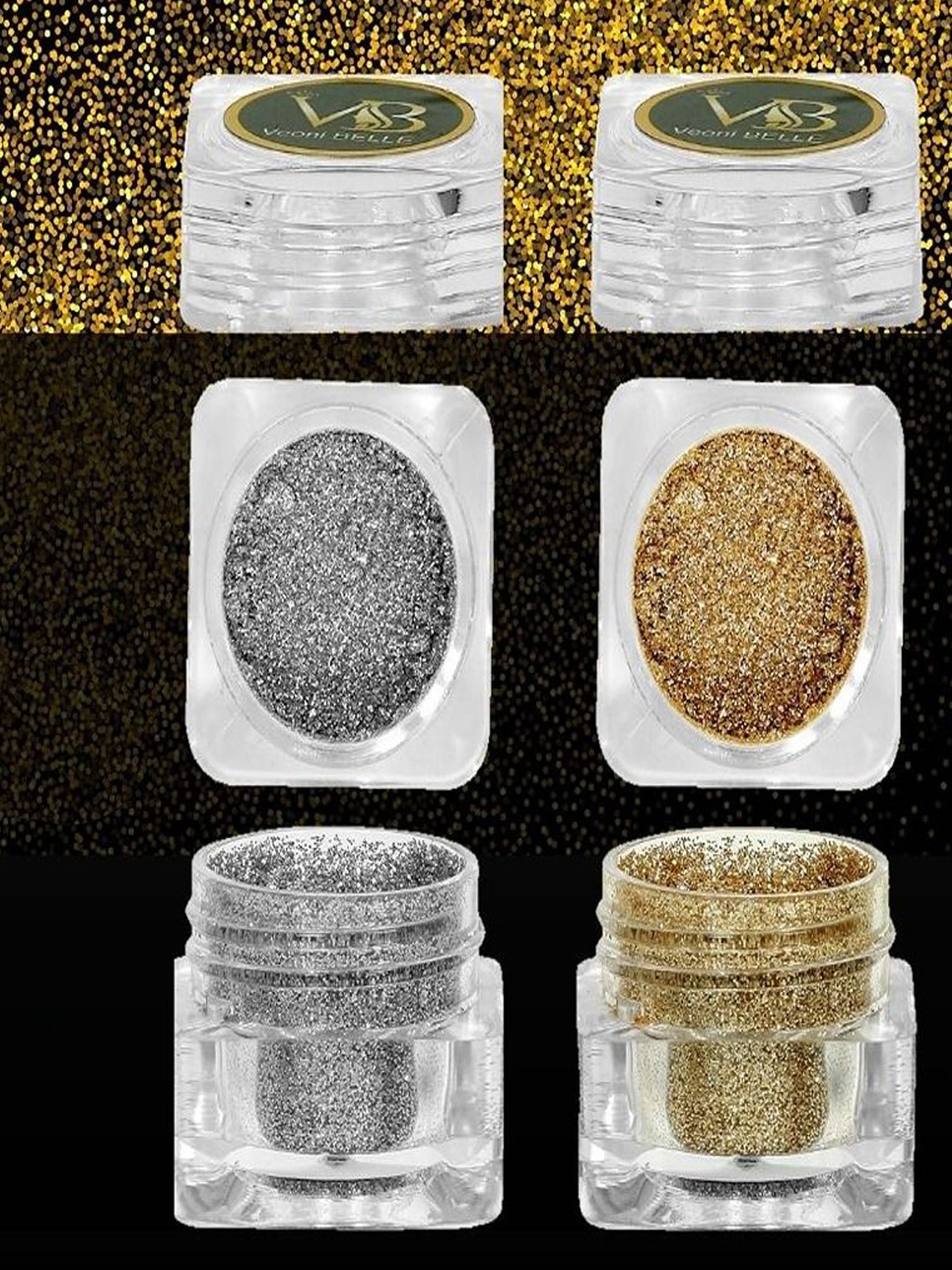 Veoni BELLE Set Of 2 Loose Pigments HD Shimmer Body & Face Highlighter Eyeshadow- 5 g Each, Grey
Veoni BELLE Set Of 2 Loose Pigments HD Shimmer Body & Face Highlighter Eyeshadow- 5 g Each, Grey