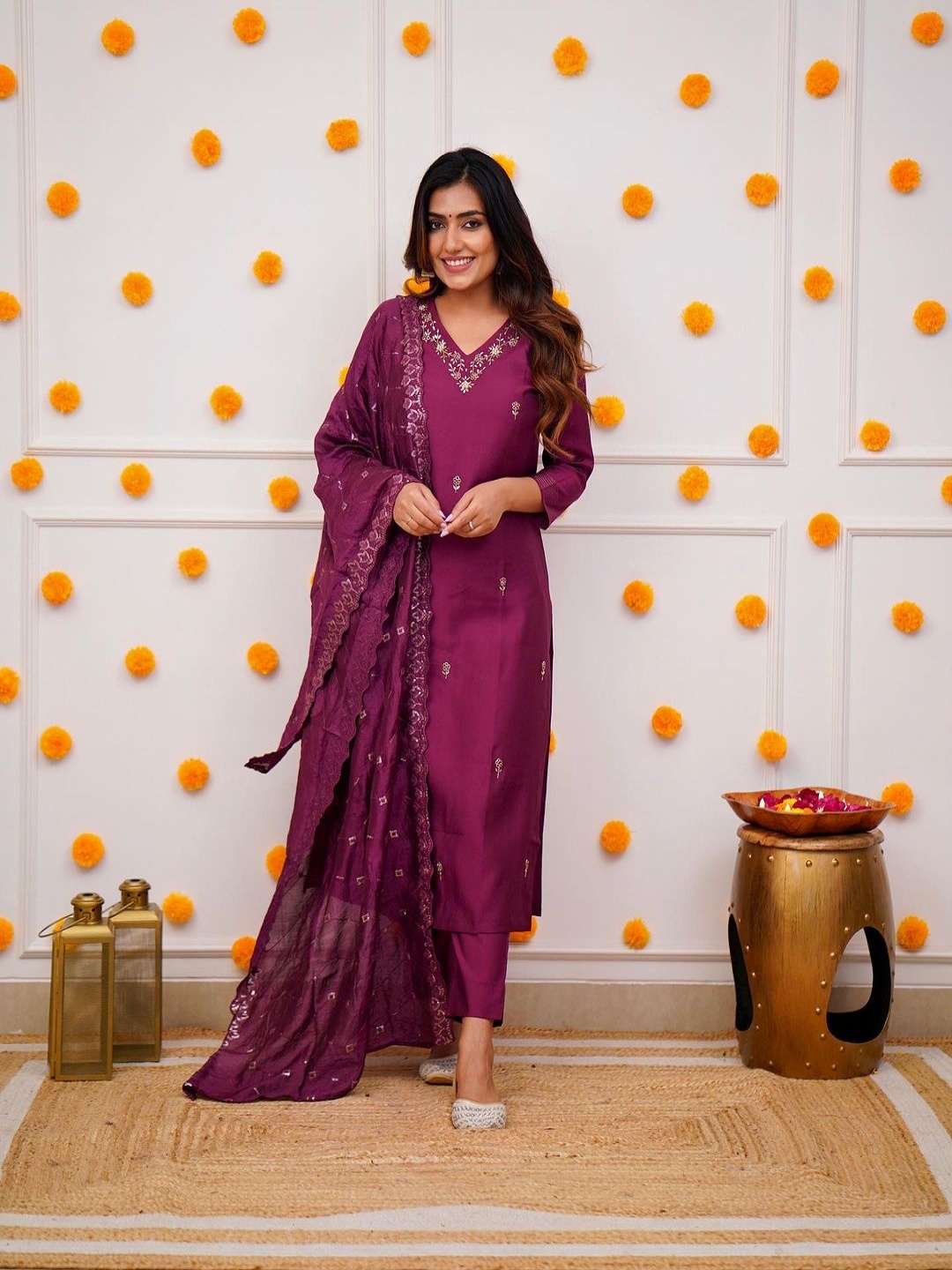 Fashion Ritmo Floral Embroidered Thread Work Straight Kurta With Trouser And Dupatta, Purple
Fashion Ritmo Floral Embroidered Thread Work Straight Kurta With Trouser And Dupatta, Purple