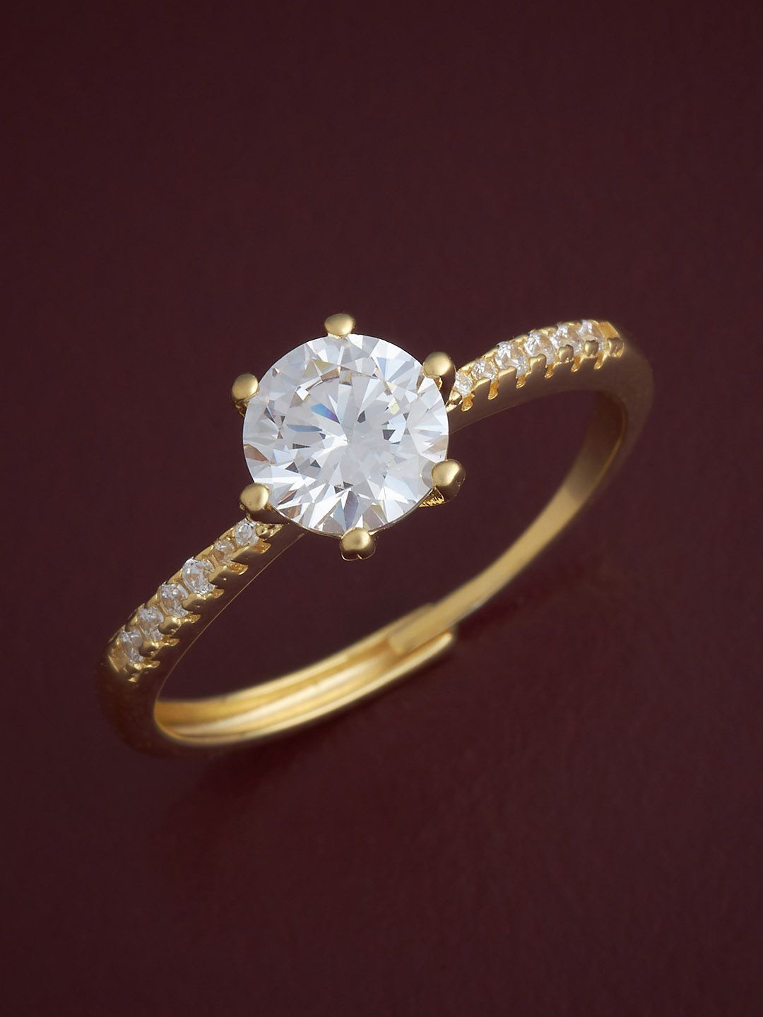 Kushal's Fashion Jewellery Sterling Silver Gold-Plated Cubic Zirconia Temple Finger Ring
Kushal's Fashion Jewellery Sterling Silver Gold-Plated Cubic Zirconia Temple Finger Ring