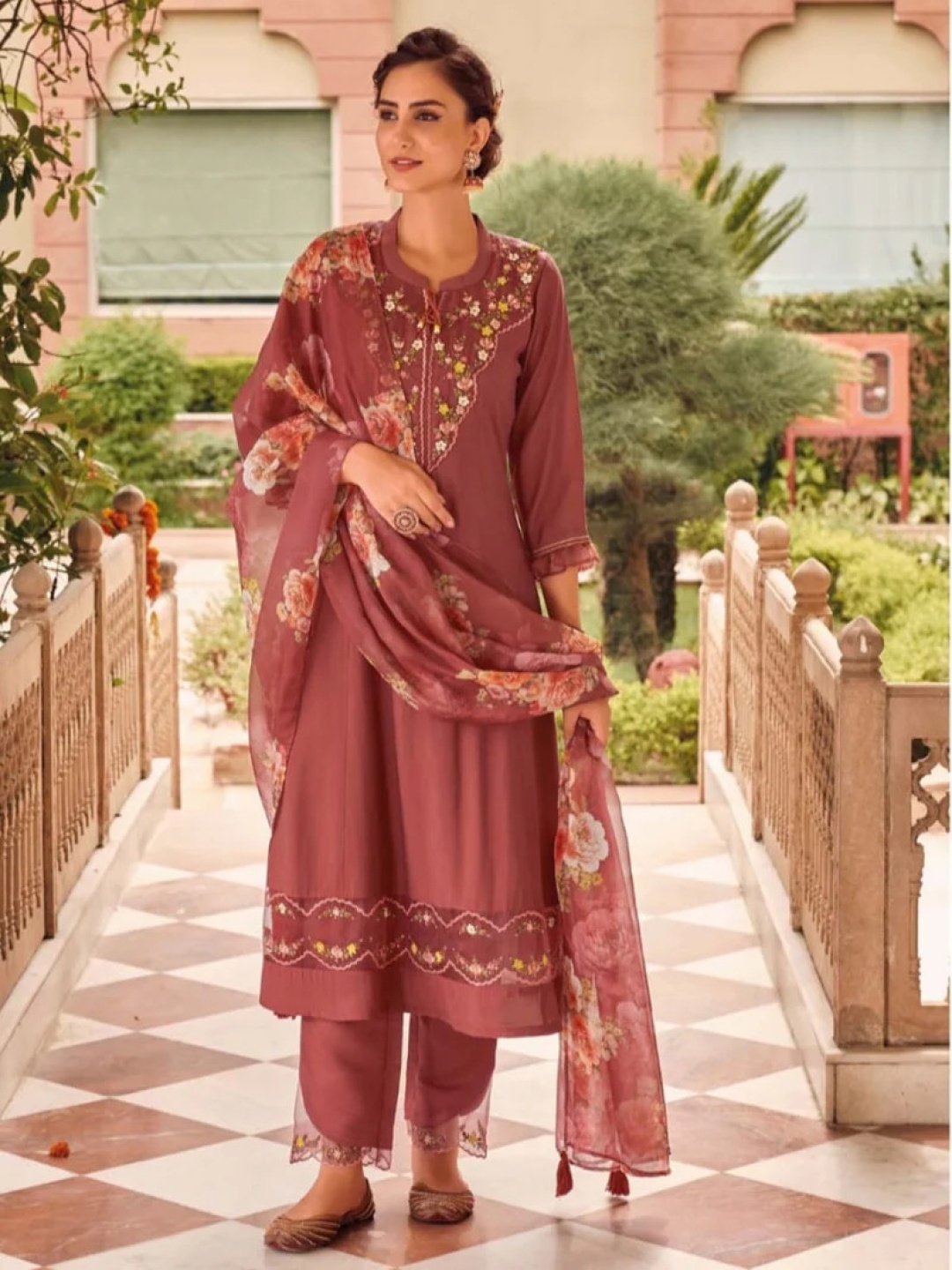 choiceit Women Embroidered Regular Chanderi Silk Kurti with Pyjamas & With Dupatta, Brown
choiceit Women Embroidered Regular Chanderi Silk Kurti with Pyjamas & With Dupatta, Brown
