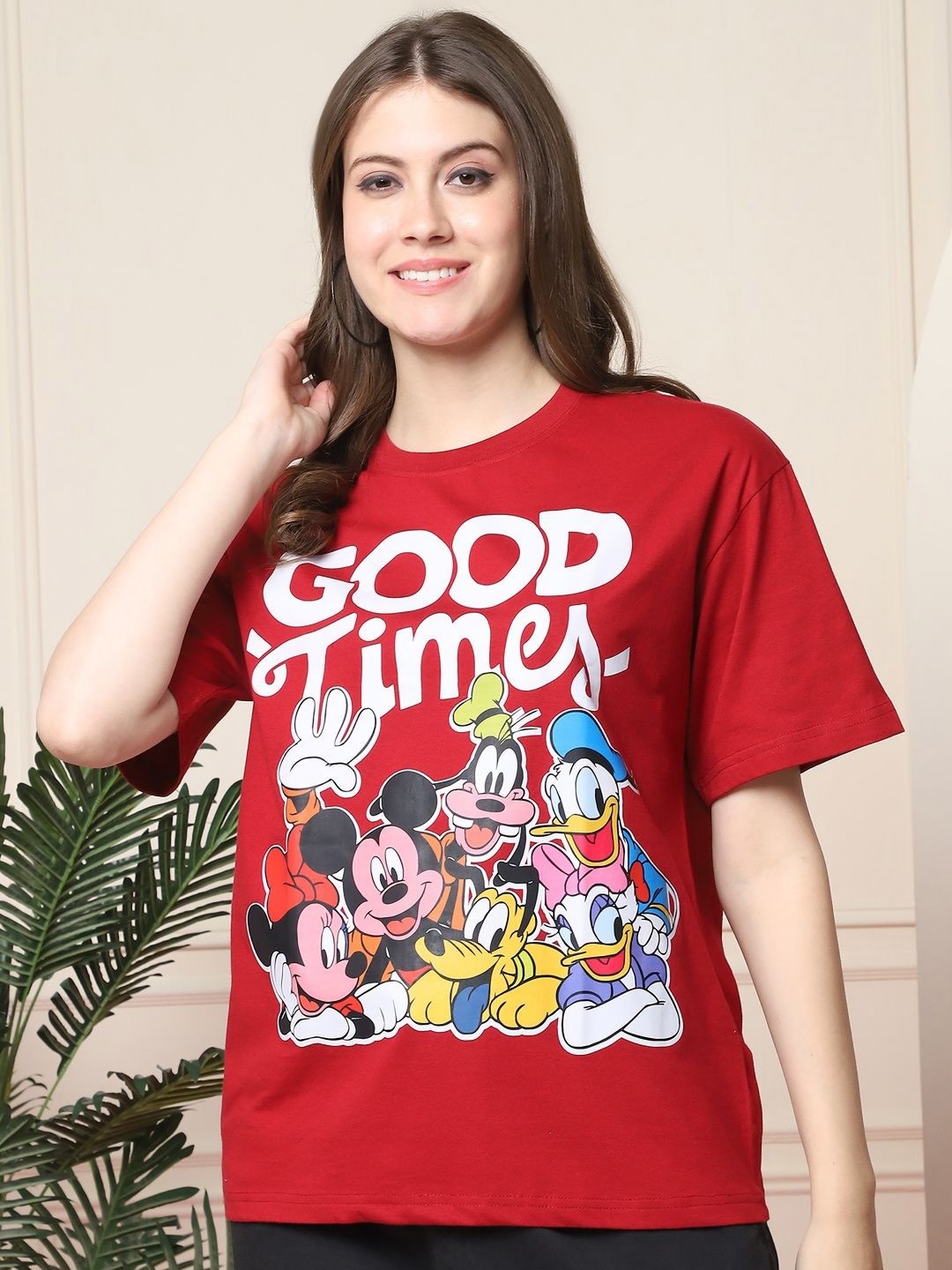 Dreambe Women Mickey & Friends Graphic Printed Round Neck Cotton Oversized T-shirt, Red
Dreambe Women Mickey & Friends Graphic Printed Round Neck Cotton Oversized T-shirt, Red