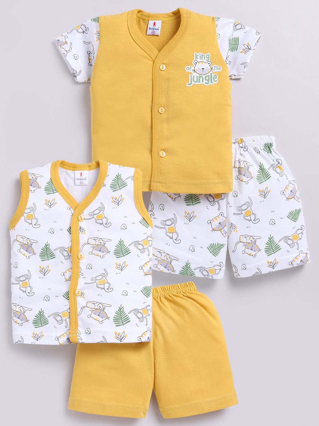 Annie Infants Selection Of 2 Printed Round Neck Pure Cotton T-shirt With Shorts, Yellow
Annie Infants Selection Of 2 Printed Round Neck Pure Cotton T-shirt With Shorts, Yellow